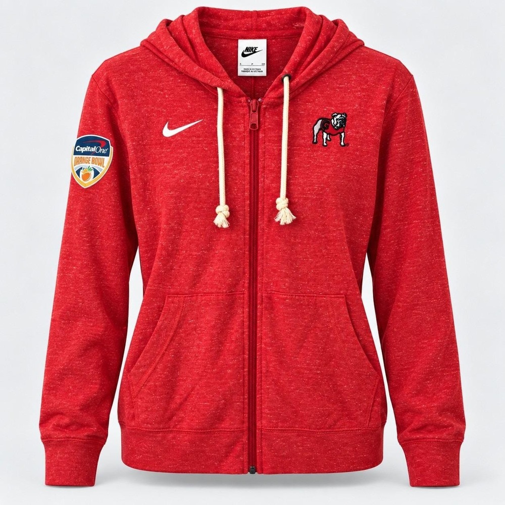 Nike Georgia Bulldogs Orange Bowl Full Zip Hoodie Red Small NCAA UGA